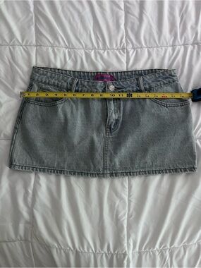 Edikted Light Blue Denim Mini Skirt